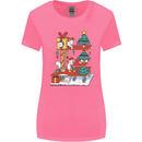 Christmas Cat House Funny Winter Xmas Womens Wider Cut T-Shirt Azalea