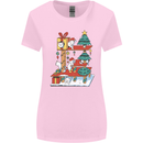 Christmas Cat House Funny Winter Xmas Womens Wider Cut T-Shirt Light Pink