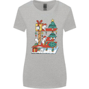 Christmas Cat House Funny Winter Xmas Womens Wider Cut T-Shirt Sports Grey