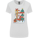 Christmas Cat House Funny Winter Xmas Womens Wider Cut T-Shirt White