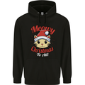 Christmas Cat Meowy Funny Christmas Childrens Kids Hoodie Black