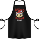 Christmas Cat Meowy Funny Christmas Cotton Apron 100% Organic Black