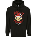 Christmas Cat Meowy Funny Christmas Mens 80% Cotton Hoodie Black