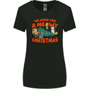 Christmas Cat Meowy Funny Christmas Tree Chaos Womens Wider Cut T-Shirt Black