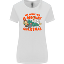 Christmas Cat Meowy Funny Christmas Tree Chaos Womens Wider Cut T-Shirt White