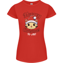 Christmas Cat Meowy Funny Christmas Womens Petite Cut T-Shirt Red
