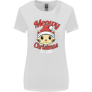 Christmas Cat Meowy Funny Christmas Womens Wider Cut T-Shirt White