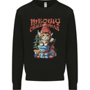 Christmas Cat Meowy Xmas Funny Kids Sweatshirt Jumper Black