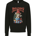 Christmas Cat Meowy Xmas Funny Mens Sweatshirt Jumper Black