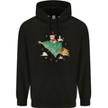 Christmas Cat Space Rocket Xmas Tree Ship Childrens Kids Hoodie Black