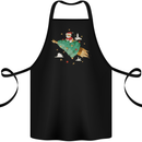 Christmas Cat Space Rocket Xmas Tree Ship Cotton Apron 100% Organic Black