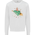 Christmas Cat Space Rocket Xmas Tree Ship Kids Sweatshirt Jumper White