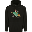 Christmas Cat Space Rocket Xmas Tree Ship Mens 80% Cotton Hoodie Black