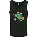 Christmas Cat Space Rocket Xmas Tree Ship Mens Vest Tank Top Black