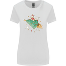 Christmas Cat Space Rocket Xmas Tree Ship Womens Wider Cut T-Shirt White