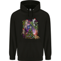 Christmas Cats and Tree Mens 80% Cotton Hoodie Black