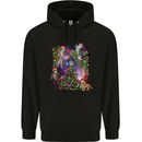 Christmas Cats and Tree Mens 80% Cotton Hoodie Black