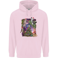 Christmas Cats and Tree Mens 80% Cotton Hoodie Light Pink