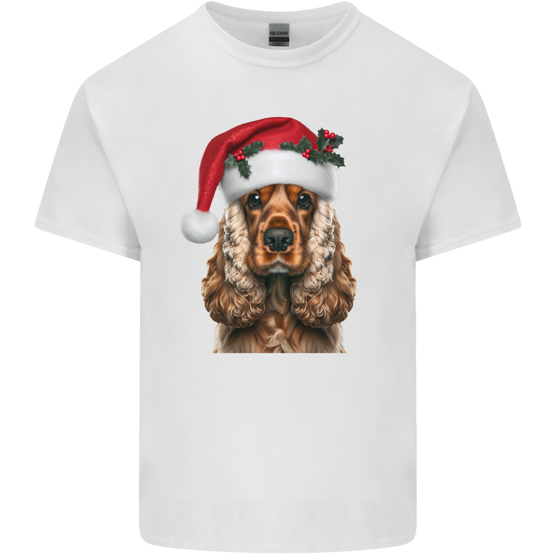 Christmas Cocker Spaniel Xmas Dog Kids T-Shirt Childrens White