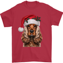 Christmas Cocker Spaniel Xmas Dog Mens T-Shirt 100% Cotton Red