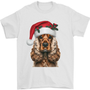 Christmas Cocker Spaniel Xmas Dog Mens T-Shirt 100% Cotton White