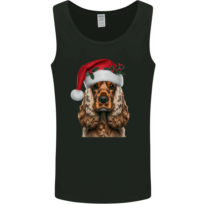 Christmas Cocker Spaniel Xmas Dog Mens Vest Tank Top Black