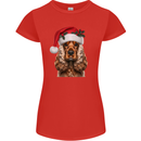 Christmas Cocker Spaniel Xmas Dog Womens Petite Cut T-Shirt Red