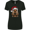 Christmas Cocker Spaniel Xmas Dog Womens Wider Cut T-Shirt Black