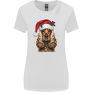 Christmas Cocker Spaniel Xmas Dog Womens Wider Cut T-Shirt White