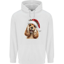 Christmas Cocker Spaniel Xmas Hat Dog Childrens Kids Hoodie White