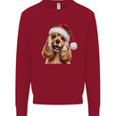 Christmas Cocker Spaniel Xmas Hat Dog Kids Sweatshirt Jumper Red