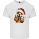 Christmas Cocker Spaniel Xmas Hat Dog Kids T-Shirt Childrens White