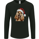 Christmas Cocker Spaniel Xmas Hat Dog Mens Long Sleeve T-Shirt Black