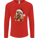 Christmas Cocker Spaniel Xmas Hat Dog Mens Long Sleeve T-Shirt Red