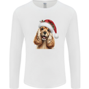 Christmas Cocker Spaniel Xmas Hat Dog Mens Long Sleeve T-Shirt White