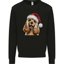 Christmas Cocker Spaniel Xmas Hat Dog Mens Sweatshirt Jumper Black