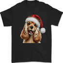 Christmas Cocker Spaniel Xmas Hat Dog Mens T-Shirt 100% Cotton Black