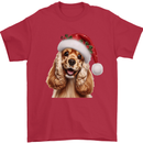 Christmas Cocker Spaniel Xmas Hat Dog Mens T-Shirt 100% Cotton Red