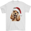 Christmas Cocker Spaniel Xmas Hat Dog Mens T-Shirt 100% Cotton White