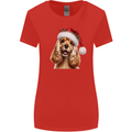 Christmas Cocker Spaniel Xmas Hat Dog Womens Wider Cut T-Shirt Red