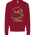 Christmas Crypto Bull Xmas Cryptocurrency Mens Sweatshirt Jumper Red