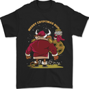 Christmas Crypto Bull Xmas Cryptocurrency Mens T-Shirt 100% Cotton Black