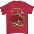 Christmas Crypto Bull Xmas Cryptocurrency Mens T-Shirt 100% Cotton Red