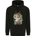 Christmas Cute Reindeer Xmas Childrens Kids Hoodie Black