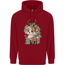 Christmas Cute Reindeer Xmas Mens 80% Cotton Hoodie Red