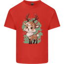 Christmas Cute Reindeer Xmas Mens Cotton T-Shirt Tee Top Red