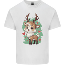 Christmas Cute Reindeer Xmas Mens Cotton T-Shirt Tee Top White