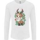 Christmas Cute Reindeer Xmas Mens Long Sleeve T-Shirt White