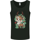 Christmas Cute Reindeer Xmas Mens Vest Tank Top Black
