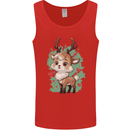 Christmas Cute Reindeer Xmas Mens Vest Tank Top Red